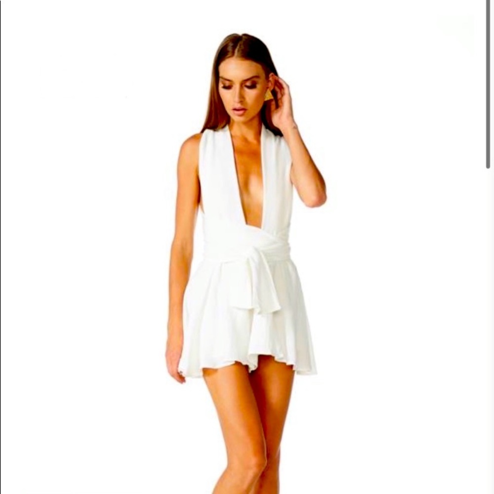 White Linen Romper